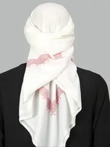 Fashion Simple Versatile Four-Sided Print Arab Dubai Saudi Men's Headscarf, Middle Eastern Ethnic Style Wrap Square Scarf, Turban Hijab