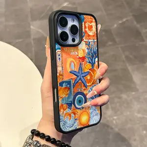 Magnetic Compatible Case for iPhone 16 E Pro Max 15 Plus 14 13 12 11 XS XR, Pastel Coastal Summer Vibes Print | Silicone, Lightweight, Aesthetic, Scratch Resistant, and Cute Protection