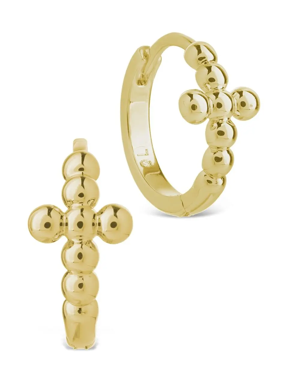 Patrycja Beaded Cross Micro Hoops