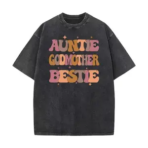Washed T-Shirt for Aunt – Best Auntie, Godmother Announcement, Favorite Aunt, Cute Gift for Her, Best Friend Aunt Tee