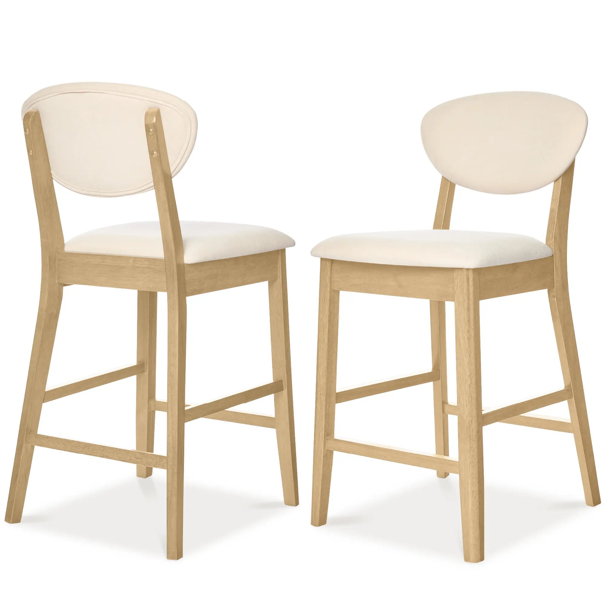 Best Choice Products Set of 2 Counter-Height Bar Stools, Armless W/Upholstered Seat Cushion & Backrest