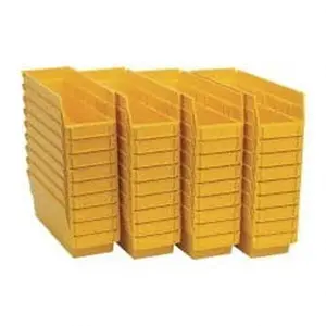 Quantum Storage Systems Yellow Plastic Shelf Hopper Bin Organiser - Polypropylene Bin, 4-1/8" W x 11-5/8" D x 4" H, 50 Lb Capacity, Model QSB 101YL