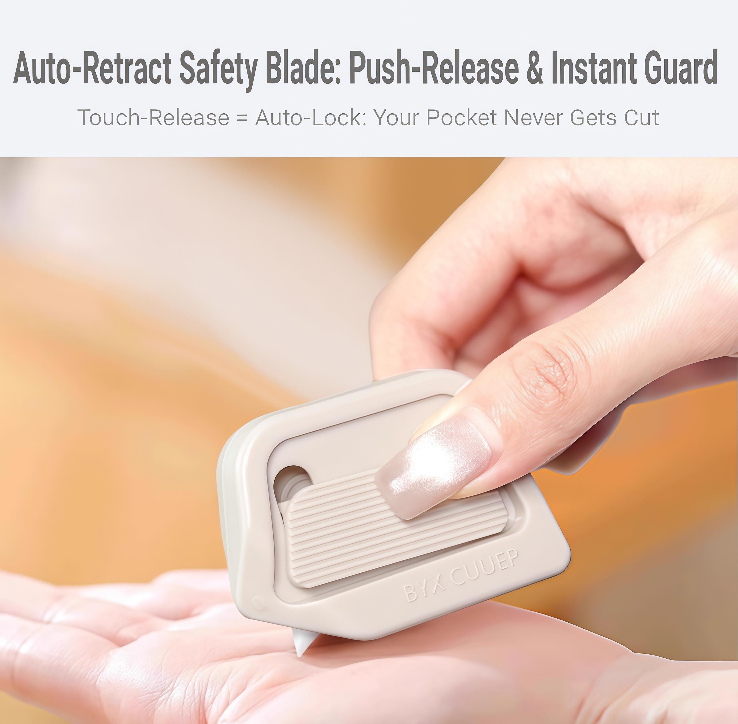 Mini Magnetic Ceramic Box Cutter, 7mm Sharp Safe Retractable Utility Knife, No Rust Pocket Letter Opener for Packages,  Boxes - Portable Safety Box Opener Tool for Home, Office, Warehouse