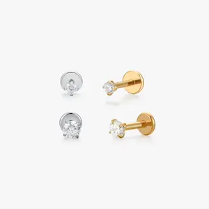 Titanium CZ Flat Back Stud (Single)