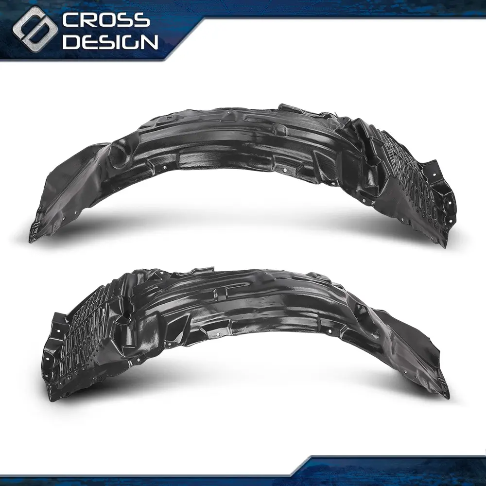 CROSSDESIGN High Quality 1 Pair Fender Liners, Front Left & Right Side Set for 2008-2015 Mitsubishi Lancer Evolution GSR, Splash Guard, Cross Design