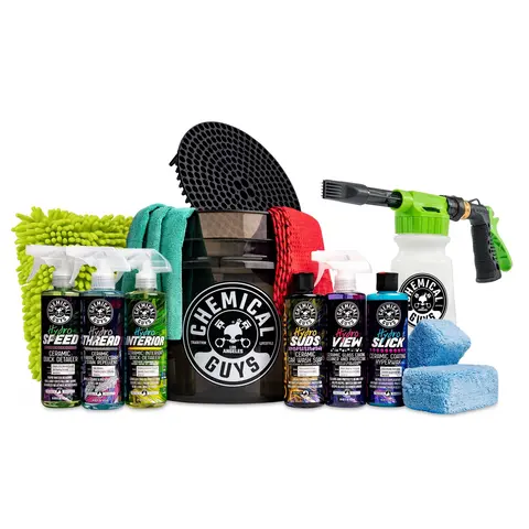CHEMICAL GUYS 16-Piece Arsenal Builder Ceramic Car Washing Kit - Complete Detailing Set with TORQ Foam Blaster, HydroSuds, HydroSlick, HydroView, HydroInterior, Bottles for Scratch-Free Clean, Protective Shield, Gleam; Works on Paint, Glass, and Interiors