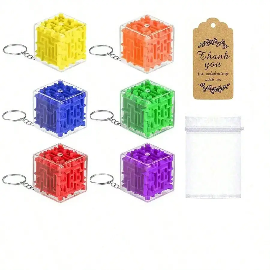 3D Maze Puzzle Keychain, Rotating Balance Maze, Fun Party Gift, No Battery, No Feathers, Many Colors, 36/18/9pcs
