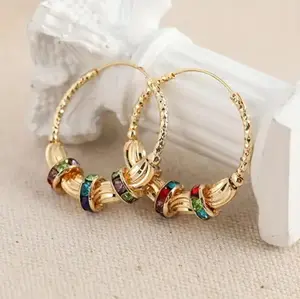 Bohemian Multicolor Crystal Hoop Earrings for Party & Everyday Pride & Everyday Wear: These Multicolor Hoops Are Versatile AF