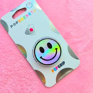 Holographic Smiley Face PopSocket - Fun Functional Phone Grip for Cellphones - Accessories car Colorful Rainbow Stand Smartphone Protection