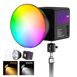 Memen 6-inch RGB light with diffuser, tripod compatible, includes USB charger, 359 color modes, fill light, 10-level dimming/speed-adjustable LED photography light, suitable for cameras and iPhones, YouTube, makeup, TikTok videos, and live streaming, etc.