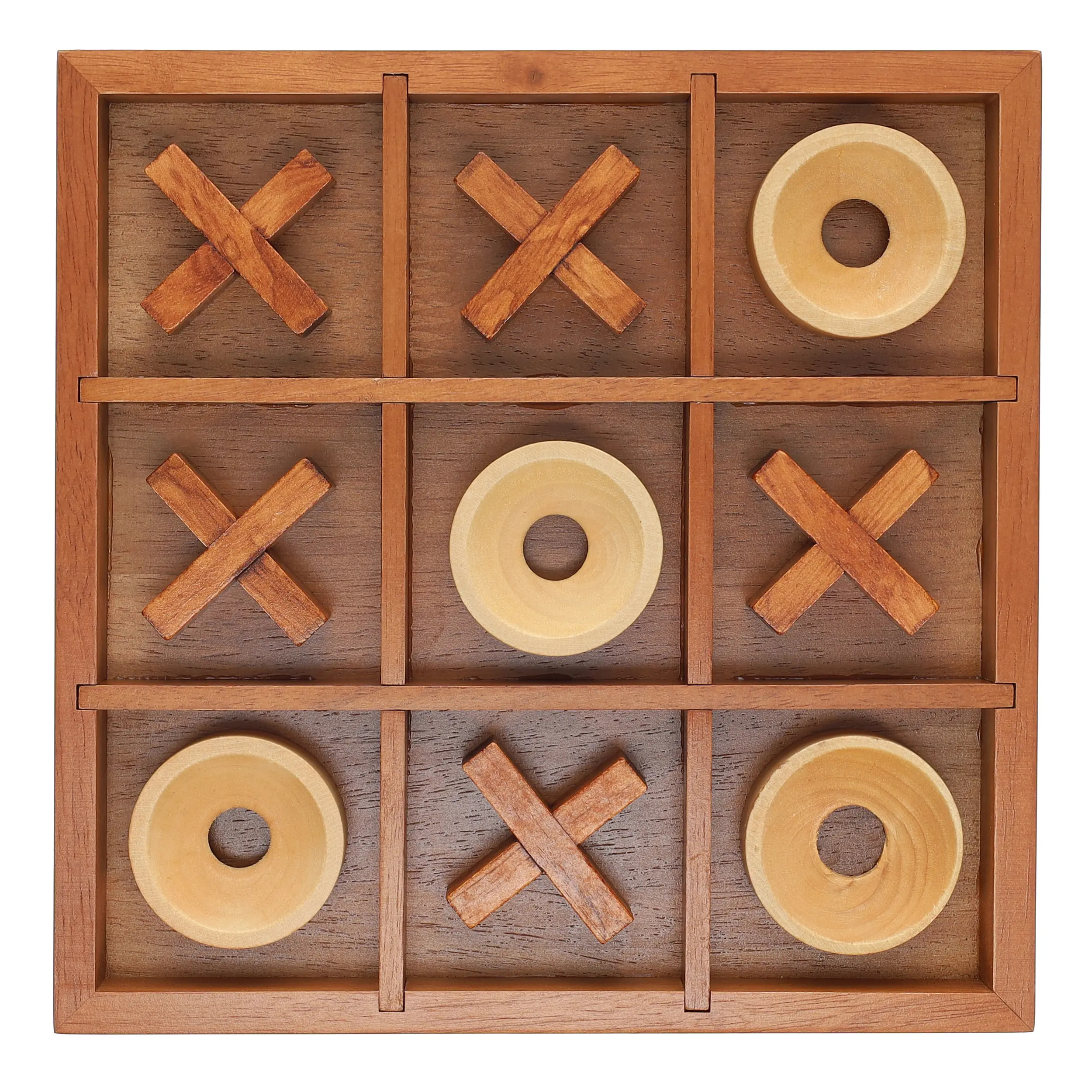 WE Games Tic Tac Toe Wooden Board Game