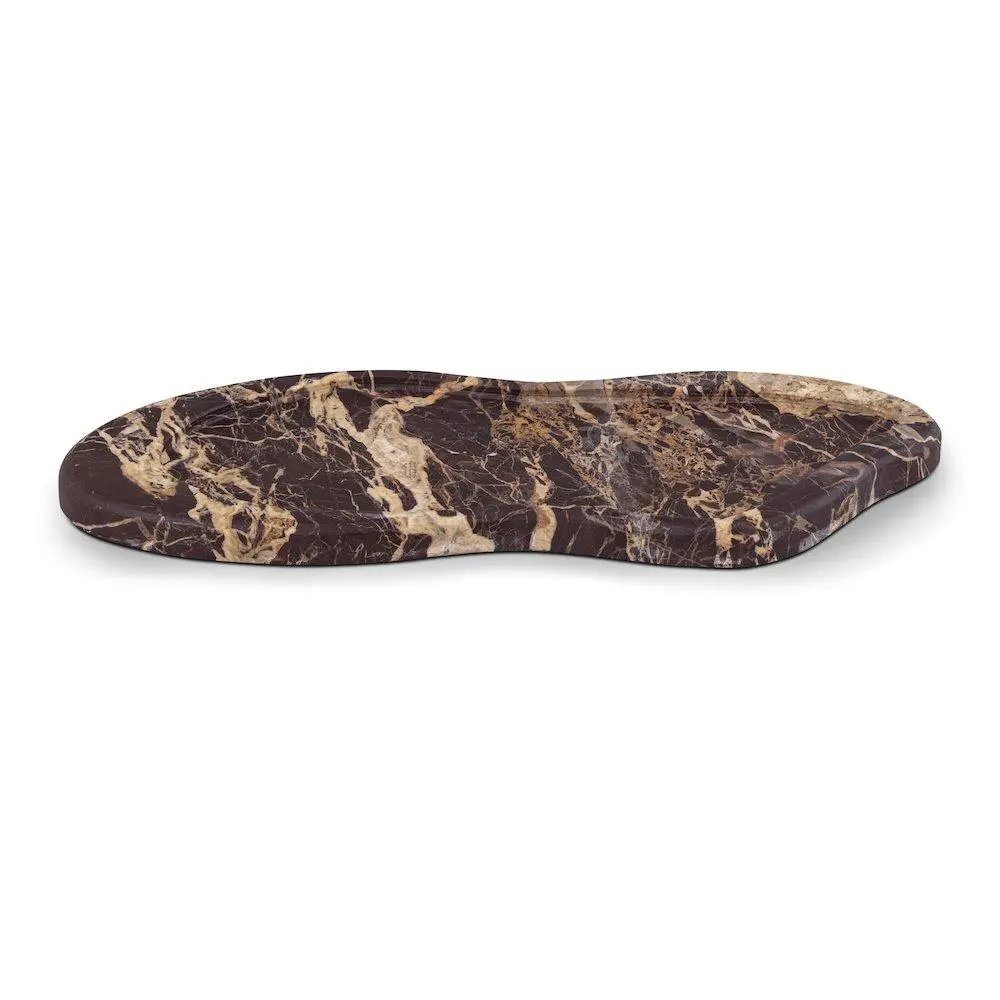 Arezzo Cherry Veined Marble Finish 1-Piece Plate Tray, Kitchenware & Tableware Serving Accessory, Plates, One-Piece