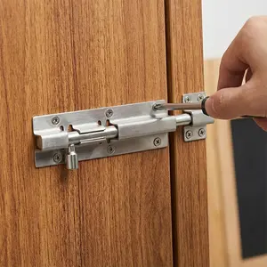 Door Lock, Stainless Steel Heavy Duty Door Lock Latch, Door Latches For Top Of Door, Classic Sliding Bolt Security Lock for In/Out Swing & Sliding Doors, Outdoor Use - Privacy Door Lock for Shed, Gate, Cabinet, Barn Door, Bedroom