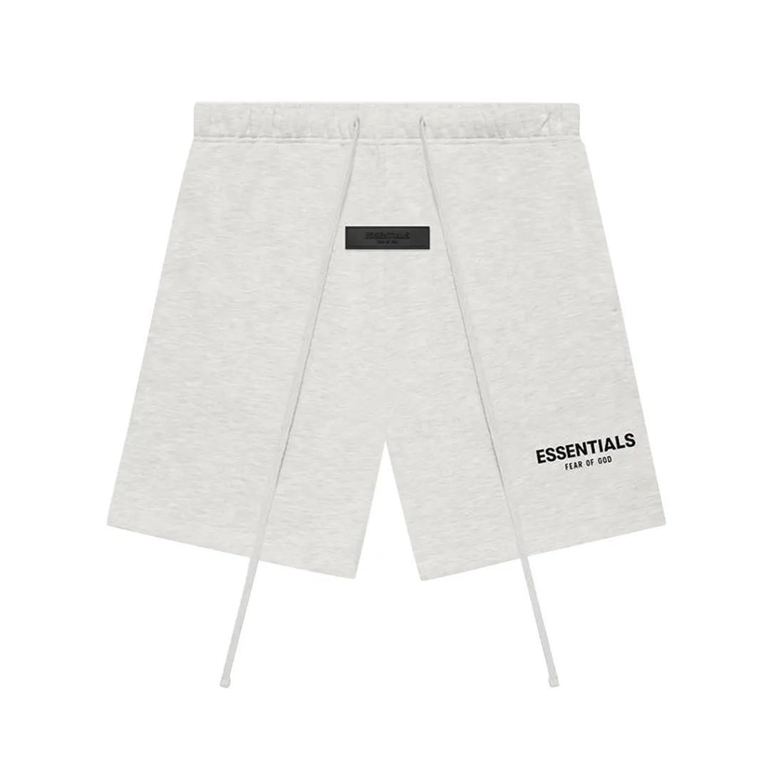 (Tee and Shorts) Fear of God Essentials T-shirt & Shorts Set Stretch Light Oatmeal OVER SIZE Casual Wear Comfortable Fit Simple Design Versatile Everyday Wear Menswear Tops Crewneck ShortSleeve Light