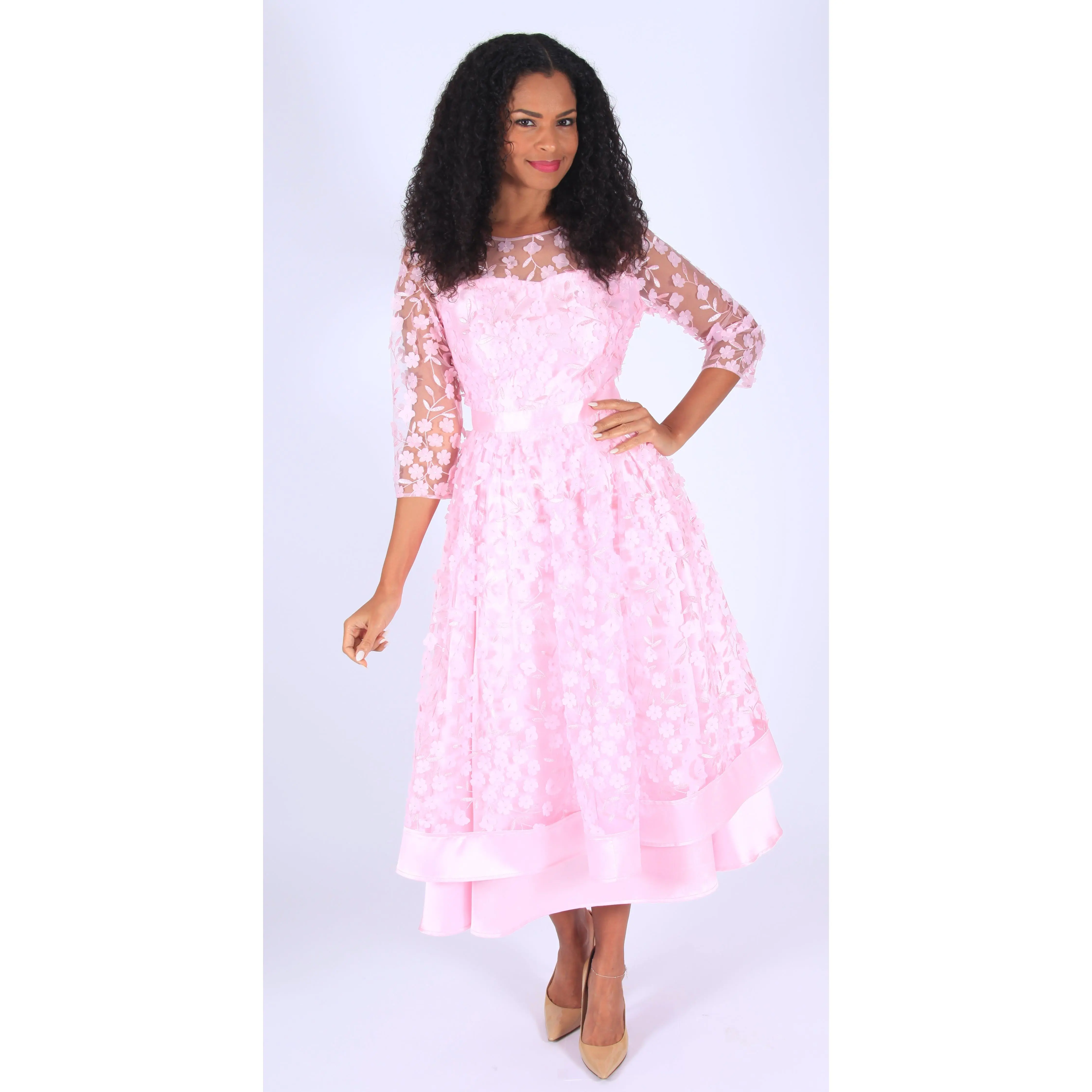 Diana 8467 Sheer Sleeve Dress