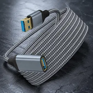 USB 3.0 Extension Cable Nylon Braided High Speed Data Transfer Sync Charging for PC Laptop Keyboard Mouse Hard Drive Printer Dock 0.5-5M