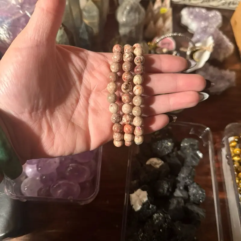 Flower Agate Beads - Natural Stone Beads for Jewelry Making and Crafting