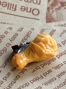 Cute Realistic Food Hair Clips, Fried Chicken Hair Clips, Fun Creative Chicken Leg Wing Strips Potato Chips Hair Clips, School Supplies, Alligator Clips, Barrettes