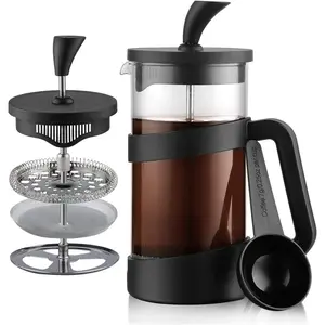 Small  Press 12oz Light-weight Durable High Borosilicate Carafe/ Maker Single Serve Coffee Press Frothed Brewer