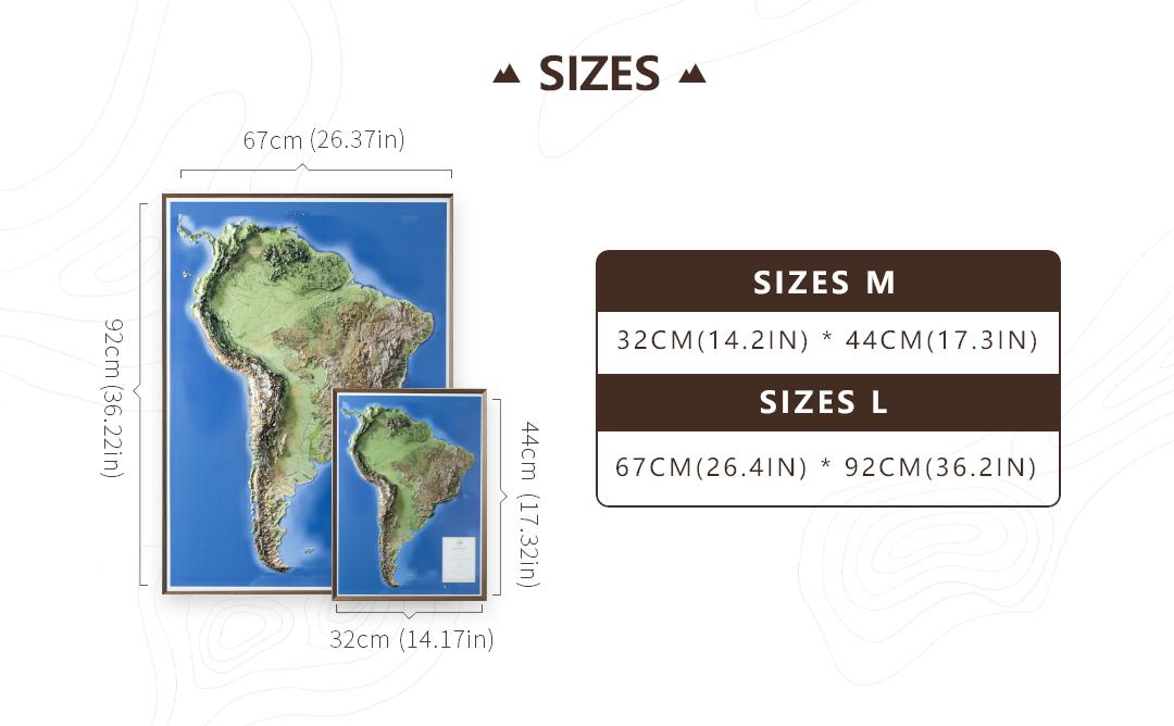 3D South America Map