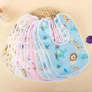 10pcs Random Pink, Yellow, Blue Crystal Velvet U-Shaped Drool Bibs - Baby Feeding Bibs, Infant Feeding Aprons, Baby Accessories, Summer Vibes (Sports & Outdoor Protective Gear)