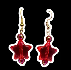 Chunky Red Star drop Earring Minimalist Earrings y2k celestial dainty Gift for her