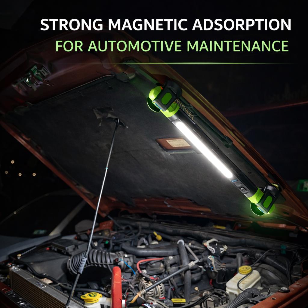 3000LM Magnetic Underhood Work Light, 5200mAh Detachable Battery, Rechargeable LED Bar with Dual Magnets & Hook, Waterproof Mechanic Light for Garage & Emergency