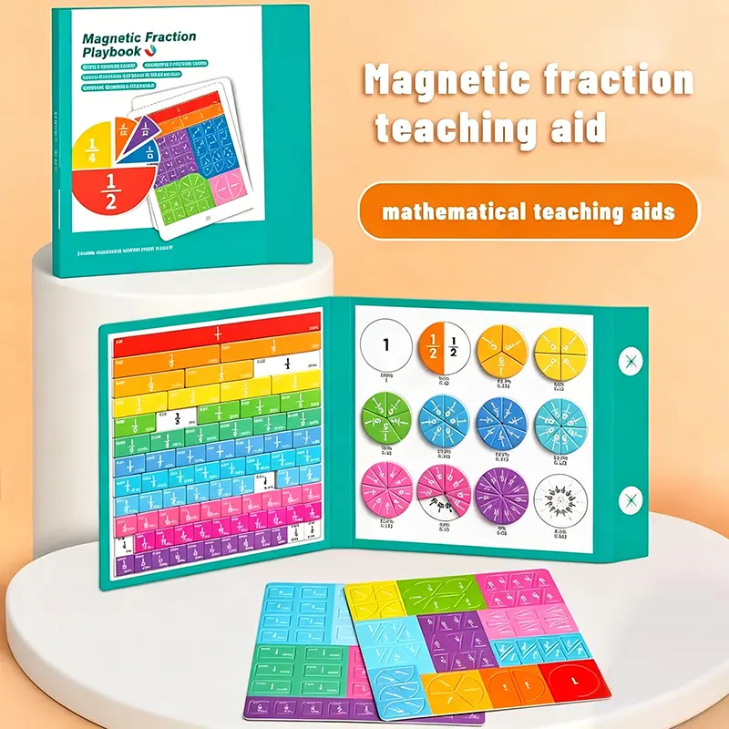 Magnetic Fraction Demonstration Book - 1 Set Unisex Math Teaching Aid, Hands-On Tool That Promotes Interactive Play, Supports Cognitive Growth, Enhances Fraction Understanding, Easter Gift