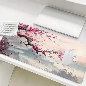 Cherry Blossom Tree Pattern Mouse Pad, Rectangle Gaming Mouse Pad, Non-Slip Mousepad, Desk Keyboard Mouse Mat for Home Office Game Room