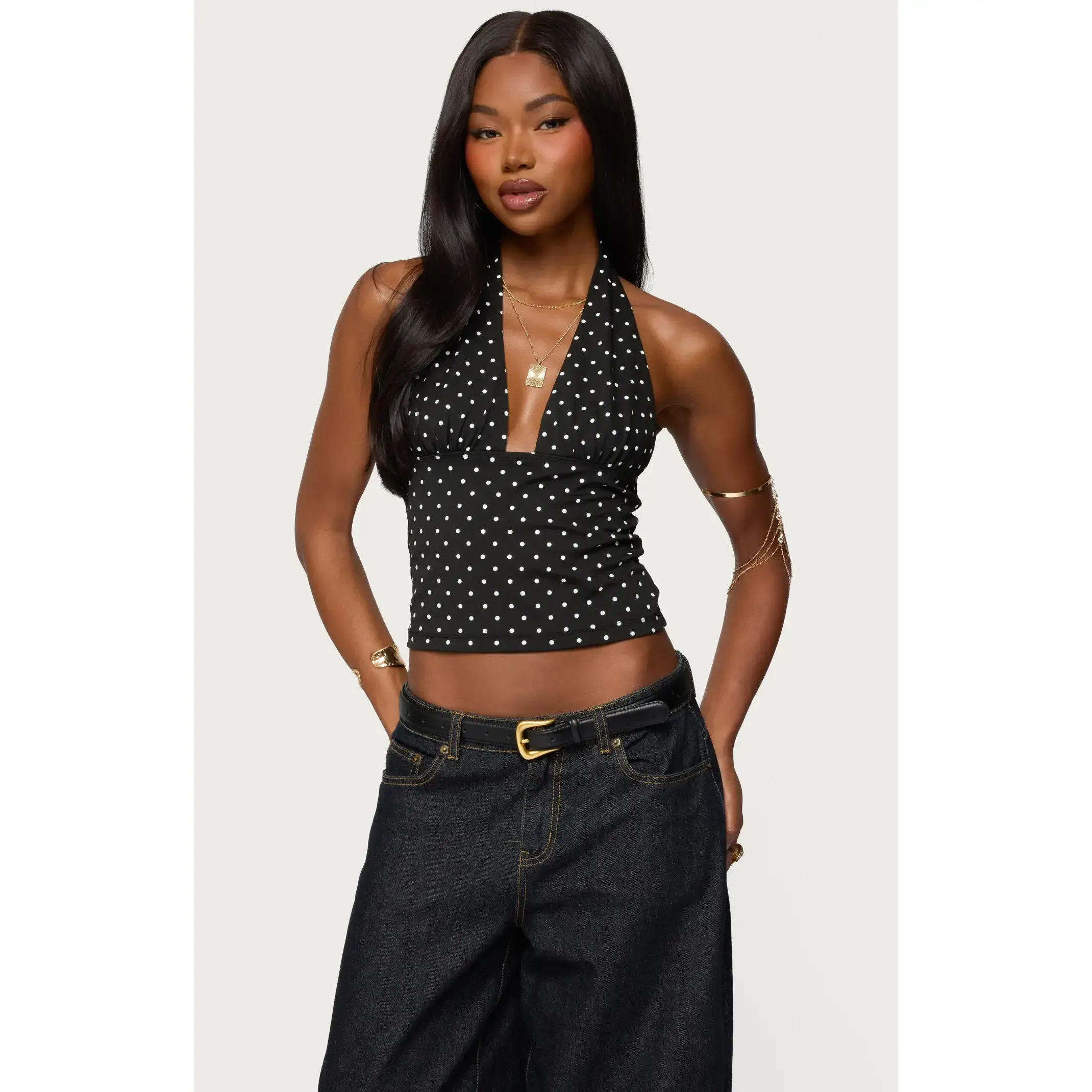 Edikted Women's Blaire Polka Dot Halter Top