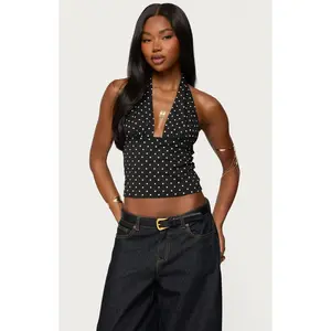 Edikted Women's Blaire Polka Dot Halter Top