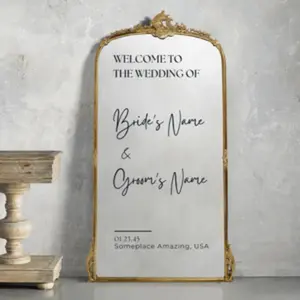 Wedding Day Magic - Personalized Wedding Day mirror Sign - Vinyl Wedding Day Decal for Mirror - Custom Wedding Sticker - Sign for Wedding
