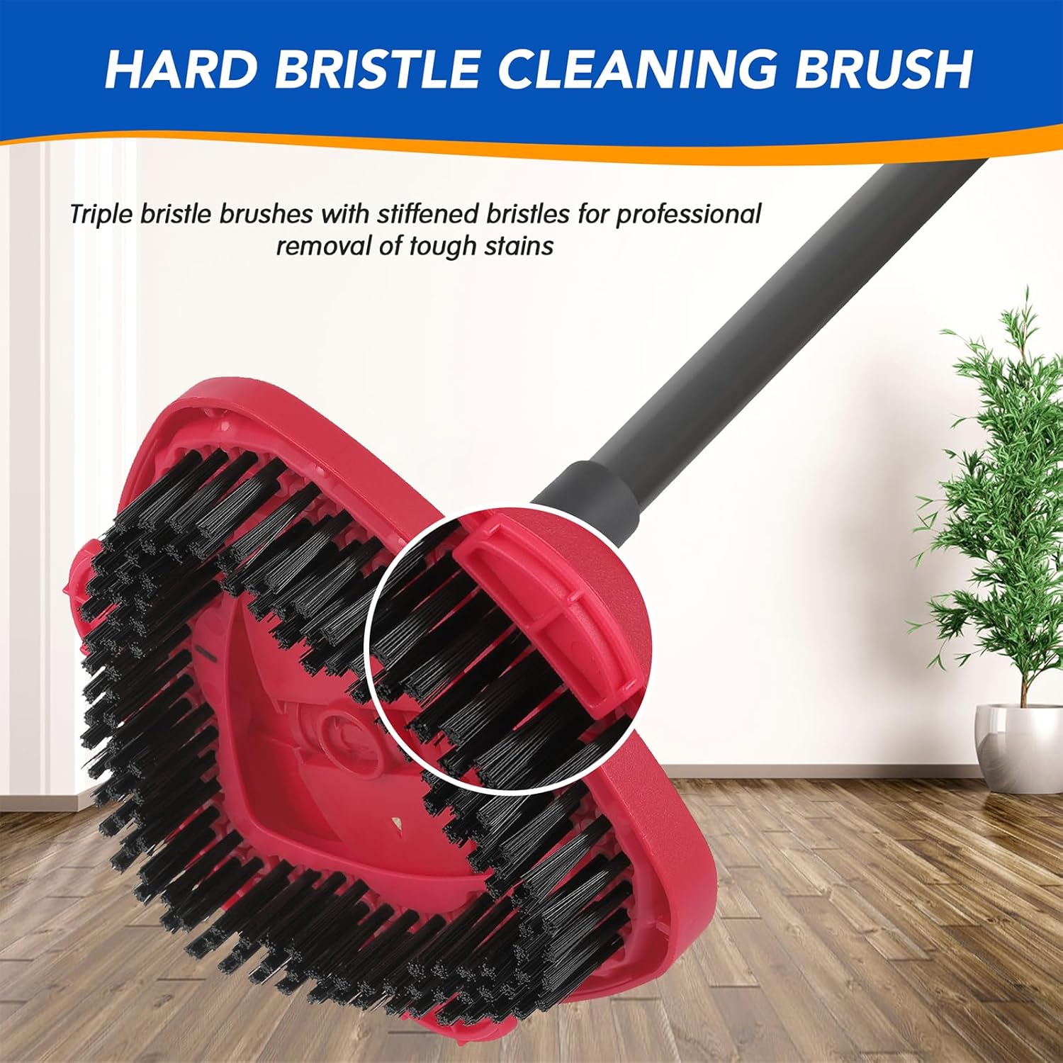 Spin Mop Scrub Brush Head for Cleaning O Ceda EasyWring 1-Tank System – Hard Bristle Brush Scrub Attachment for oceda Scrubber mop Head for Bathroom,