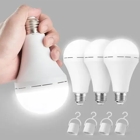 Emergency Rechargeable Light Bulbs 900LM Car Work Light Bulb Camping Outdoor 12W E27/E26 6500K 1200mAh Christmas Lighting Christmas Gifts