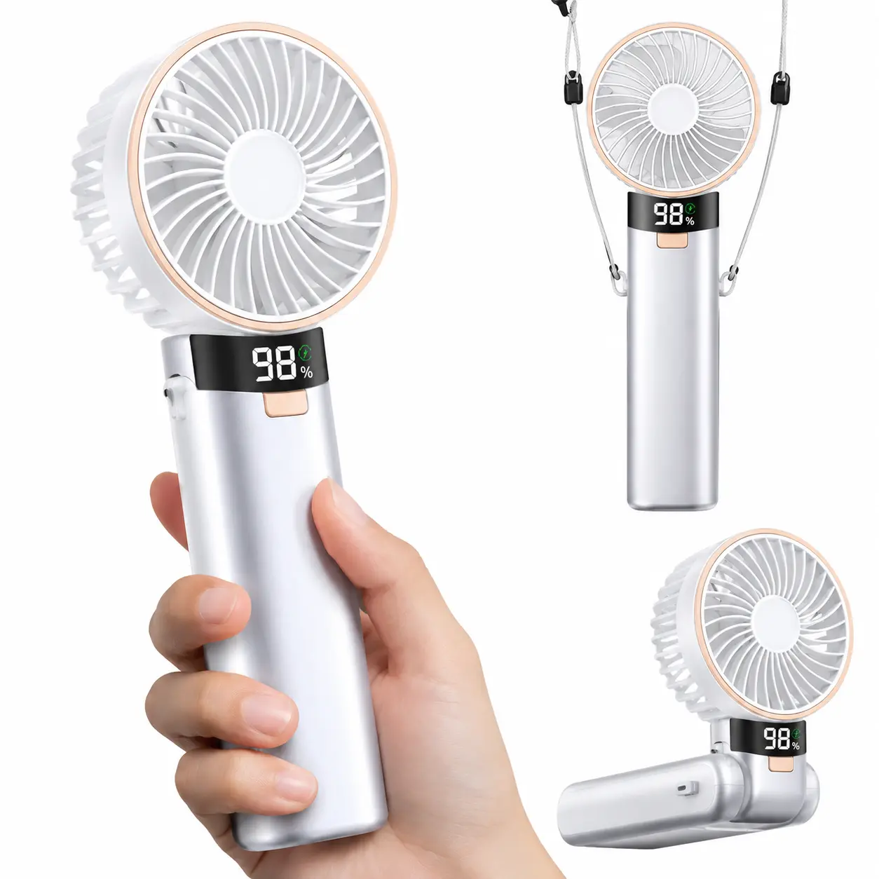 AIVECO Portable fan Handheld High Speed Fan 6 Adjustable Levels Foldable for Summer Travel Vacation Essentials& Outdoor Activities cool fan ventilador turbo