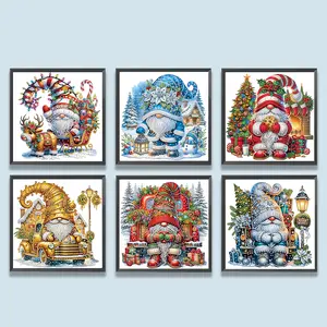 6pcs Partial Drill DIY 5D Diamond Art Painting Kits Special Shaped Rhinestones 30x30cm Crystal Rhinestone Paintings for Home Wall Decor