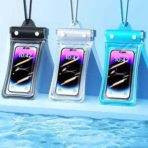 Waterproof Phone Pouch,  Clear Waterproof Cell Phone Case Lanyard for iPhone Galaxy Up To 7",Inflatable Edge Better Buoyancy, Essential Dry Bag for Winter Swimming, Cruise Ship, Diving, Kayaking, Soak in hot springs, SPA