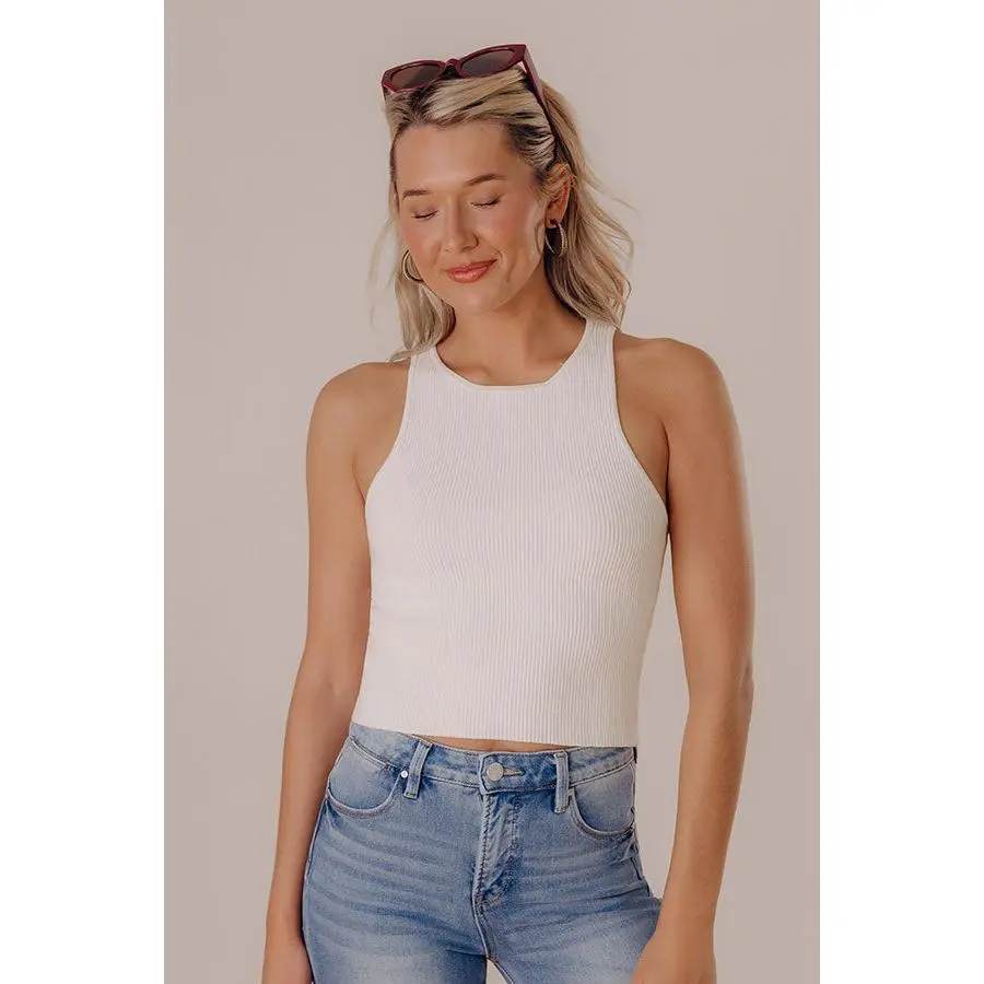 Express It Out Sculpt Top In White