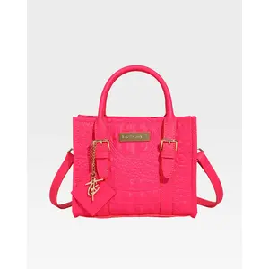 Statement Mini Tote Bag in Neon Pink