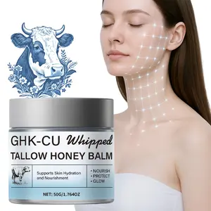 50g GHK-CU Whipped Tallow Honey Balm | Supports Skin Hydration & Nourishment, Helps Skin Look Firm & Radiant, Soft & Smooth, with Manuka Honey, Copper Peptide, Vitamin E, Grass-Fed Beef Tallow