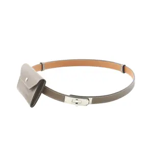 Pre-owned HERMÈS Calfskin Small Leather Goods Hermes Kelly Pocket18 Belt