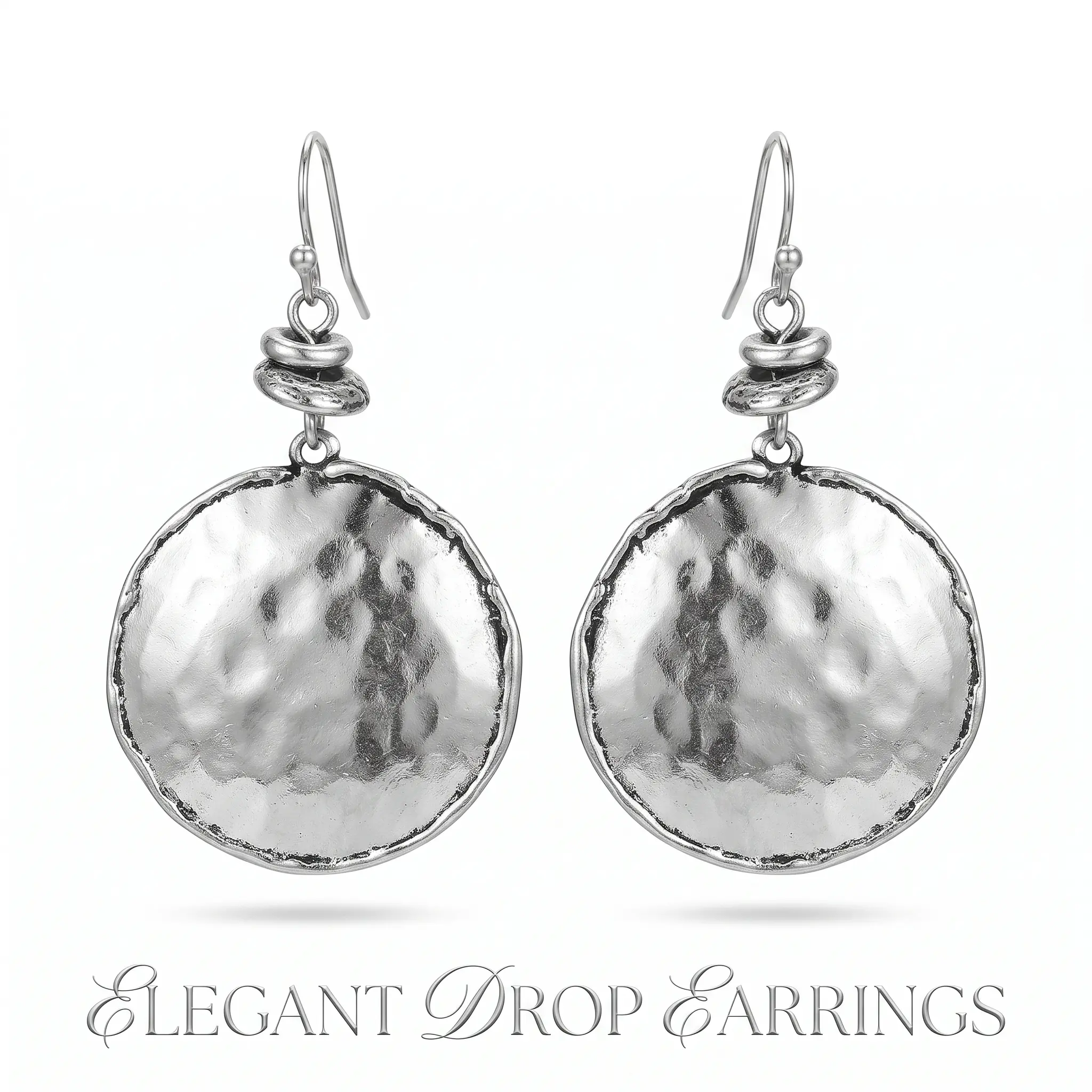 Elegant Drop Earrings - Silver Color, Round Shape, Dangle Design, Perfect for Everyday Wear