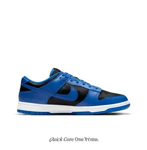 Blue & Black Low-Top Casual Sneakers, Smooth Leather Upper, Shock-Absorbing Cushion, Non-Slip Outsole, Everyday Trainers For Men