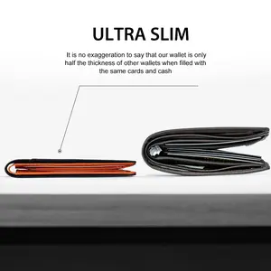 2026 Slim Wallet for Men with 11 cardSlots Rfid Blocking Bifold Credit Card Holder Minimalist Leather With Gift Box black trend