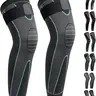 Men's & Women's High Compression Nylon Full Leg Sleeves with Adjustable Wrap - S Size, Injury Recovery, Joint Relief, Riding Support, Cold Knee & Ankle Relief