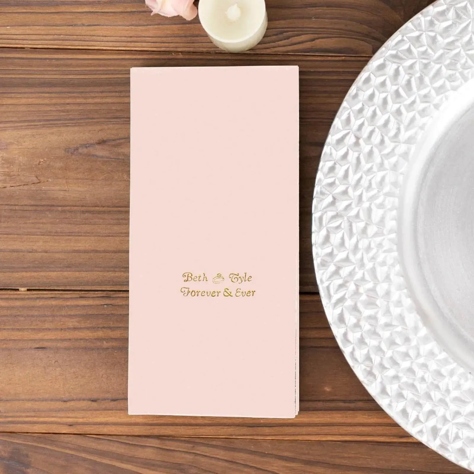100-Pack Disposable Soft Airlaid Paper Dinner Napkins - Custom Hot Stamping Small Emblem Print, Highly Absorbent Multipack Napkins for Party Supplies Tableware, Custom Print