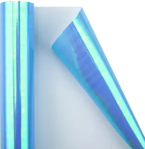 Holographic Iridescent Shiny Sparkle Metallic Glitter Blue  Wrapping Paper for Birthday, Valentines, Mothers day, Graduation, Wedding, Fathers day, Christmas (17 IN x 32.8 FT)