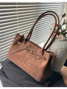 2026 Spring New Women's Large Capacity Korean Retro Matte Tote Bag, Handheld Single Shoulder Bag Design, Fashionable Big Bag