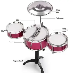 Kids Jazz Drum Set, 3 Drums & 1 Cymbal Musical Toy, Beginner Percussion Instrument with Drumsticks, Educational Gift for Toddlers & Kids