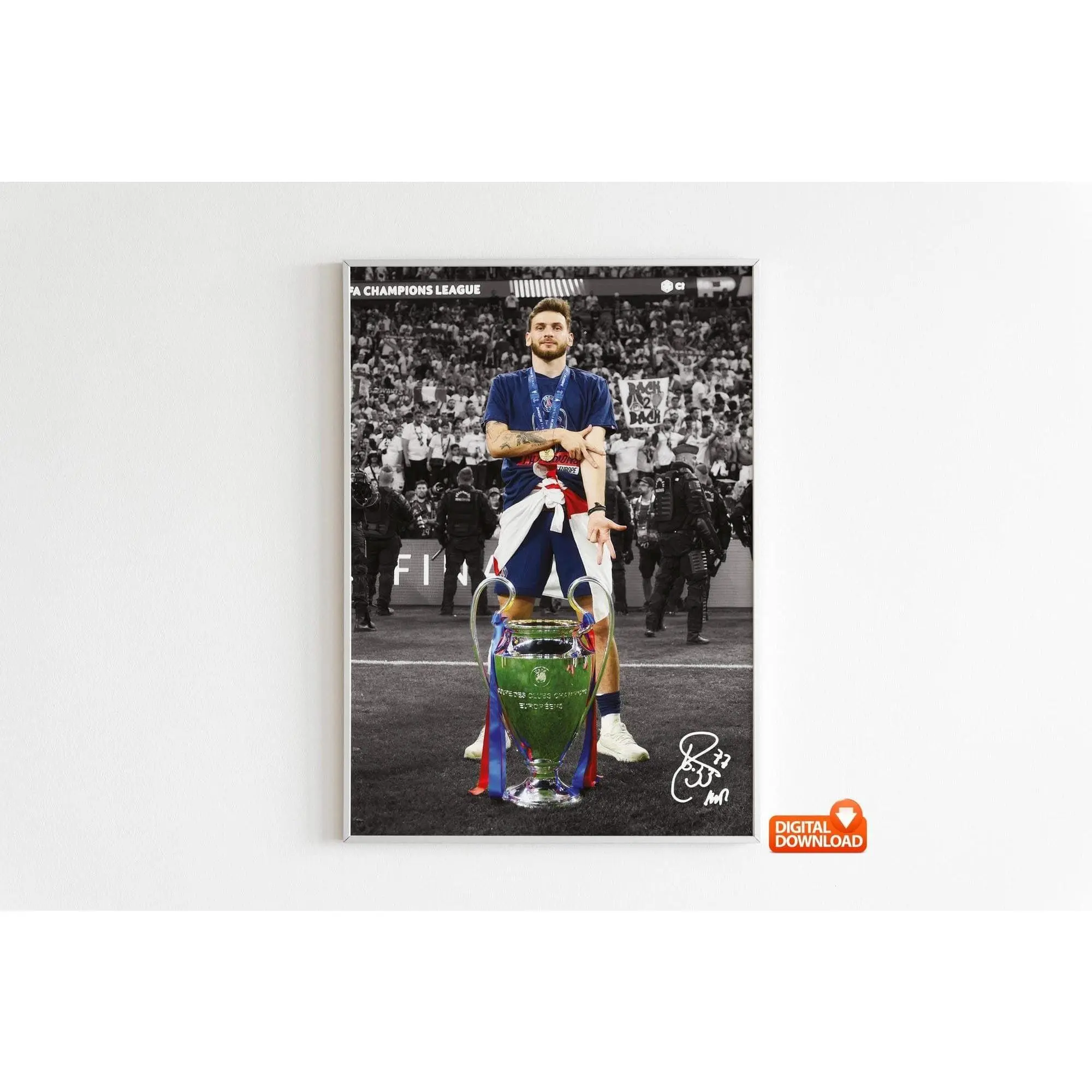 Khvicha Kvaratskhelia Poster, Signed Football Poster( Unframed - Print Only )